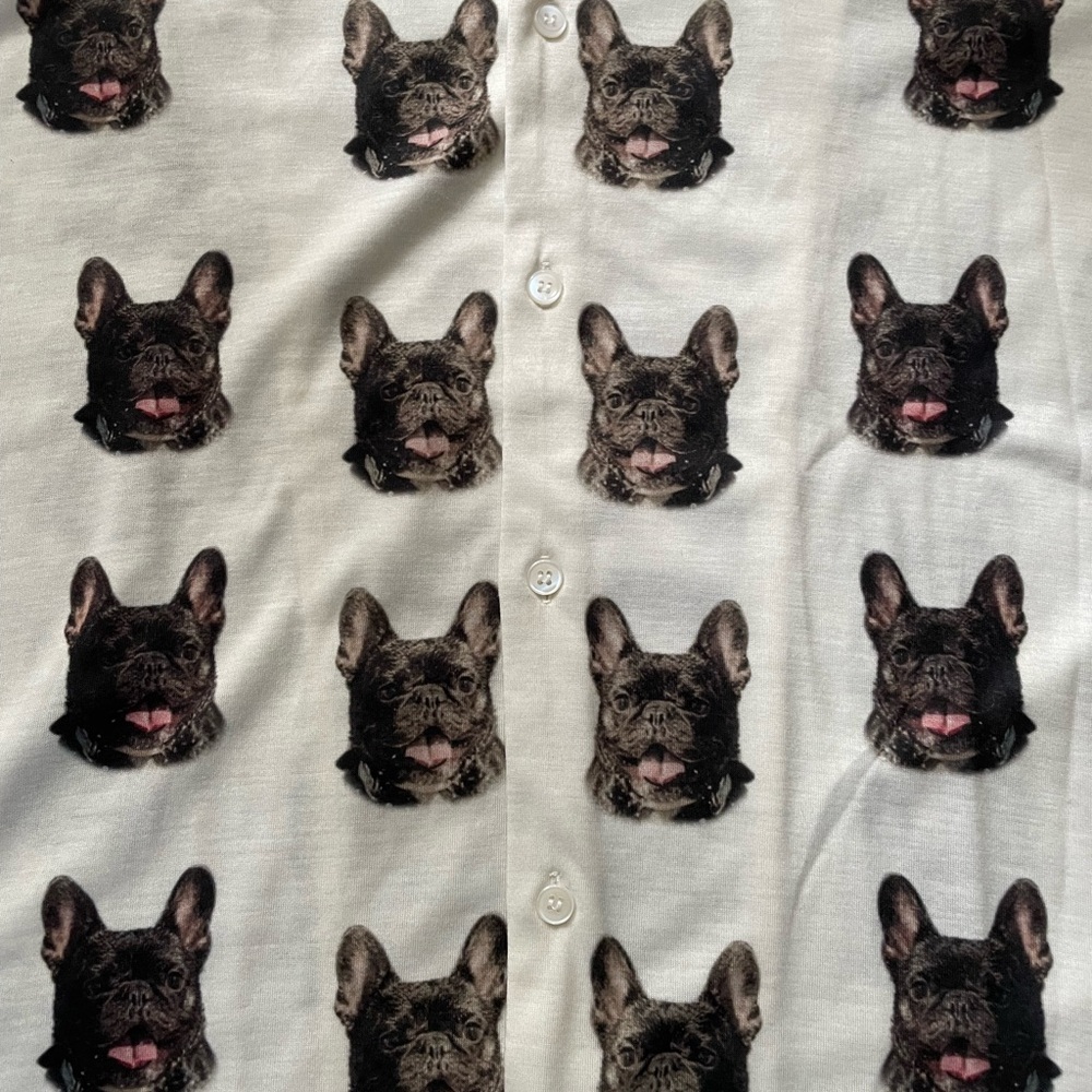 PATRICIA's COUTURE French Bulldog shirt NWOT by Patricia Altschul